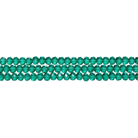 Бусины стеклянные, 3х2мм, граненые, рондели, зелено-голубые, 190 шт., низка