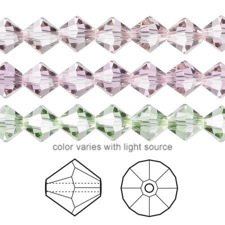 Бусина Swarovski, 8мм, Биконус (#5328), хамелеон Cantaloupe, 1 шт.