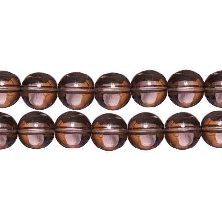 Бусины стеклянные, 12мм, коричнево-серые, 28 шт., низка