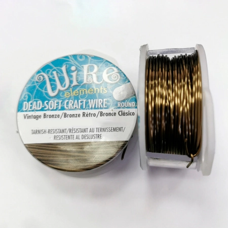Проволока гибкая, 1мм, Wire elements (Craft Wire), не темнеющая, античная бронза, катушка, 6.4 метра