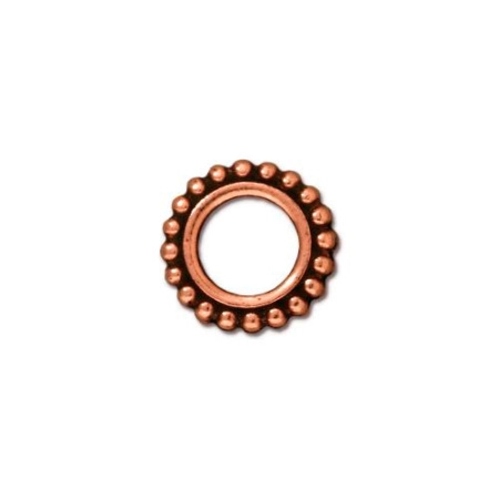 Рамка для бусин, 11мм, TierraCast, круг, базовый материал - оловянный сплав, медный с чернением, 2 шт.