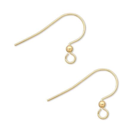 Швензы открытые, 17мм, с шариком, базовый материал - латунь, позолоченные, пара