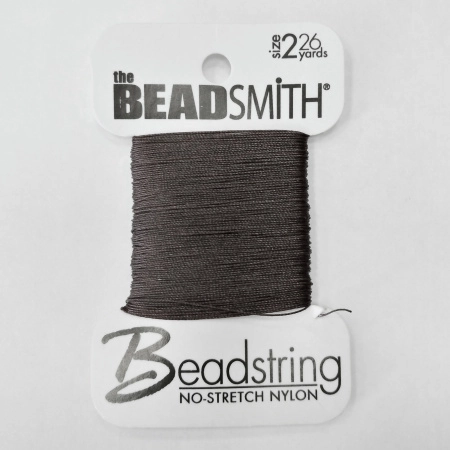 Нить нейлоновая Beadstring, толщина 2, черная, моток, 17 метров