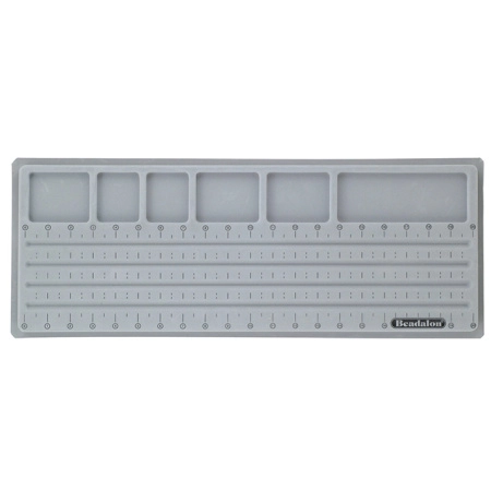 Доска для сборки бус, 54х20.5 см, Beadalon, 4 полосы, флоковое покрытие, серая, 1 шт.