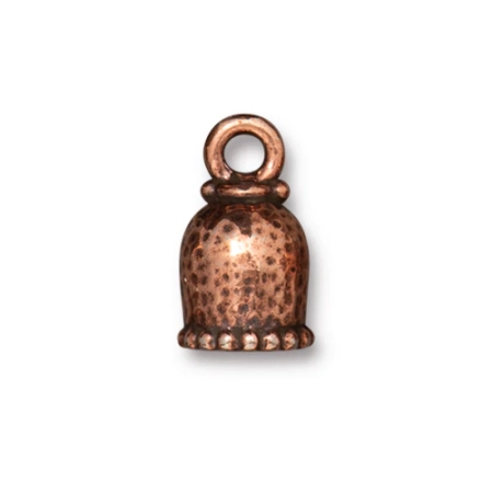 Концевики, 15х9мм (внутренний размер 5.5мм), TierraCast, узорные, клеевые, для шнура, базовый материал - оловянный сплав, медные с чернением, пара