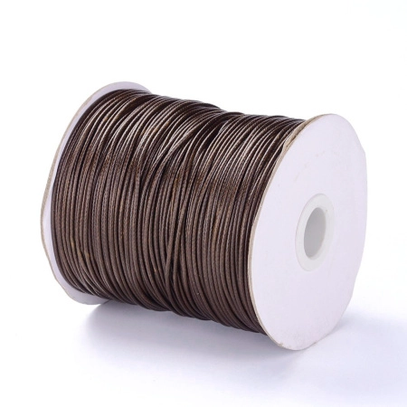 Шнур синтетический вощеный, полиэстеровый, около 1.5мм, темный бежево-коричневый, 10 метров