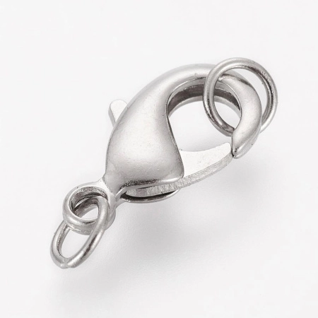 <p>Карабин стального цвета. В комплекте - два неразъемных соединительных колечка диаметром около 5 мм. На покрытии могут быть небольшие пятнышки, неровности и царапинки. Оттенок может отличаться от фотографии и в разных поставках. Цена за 2 шт.</p>