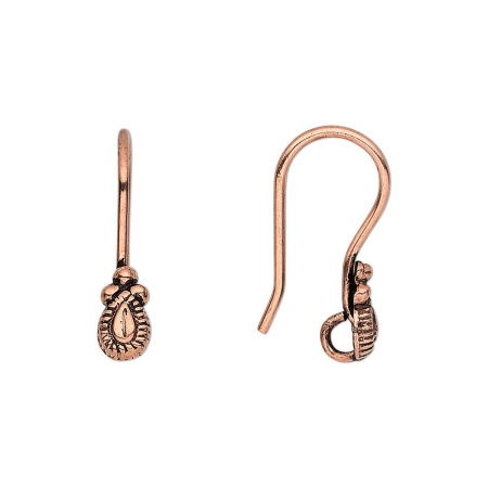 Швензы открытые, 22мм, с капелькой, базовый материал - медь, медные с чернением, пара Швензы открытые, 22мм, с капелькой, базовый материал - медь, медные с чернением, пара