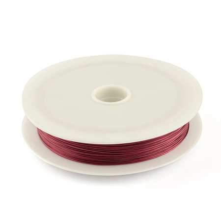 Тросик ювелирный, 0.45мм, цвет бордовый, катушка, 50 метров