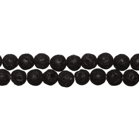<p>Круглые пористые каменные бусины из натуральной вулканической лавы (вулканического туфа), тонированной в черный цвет. Диаметр отверстия около 1 мм. Могут немного отличаться по форме и размеру. Оттенок может отличаться от фотографии и в разных поставках. Цена за низку длиной примерно 38 см, около 45 бусин (низки формируются без проверки каждой бусины на дефекты).</p>