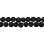 <p>Круглые пористые каменные бусины из натуральной вулканической лавы (вулканического туфа), тонированной в черный цвет. Диаметр отверстия около 1 мм. Могут немного отличаться по форме и размеру. Оттенок может отличаться от фотографии и в разных поставках. Цена за низку длиной примерно 38 см, около 45 бусин (низки формируются без проверки каждой бусины на дефекты).</p>
