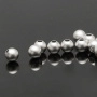 <p>Качественная корейская фурнитура класса люкс. Маленькая родированная металлическая бусина шарик. Диаметр отверстия - около 0.7-0.8 мм. Материал латунь, покрытие - родий. Оттенок может отличаться от фотографии и в разных поставках. Степень матовости может отличаться у разных бусин. Производство: Южная Корея. Цена за 10 бусин.</p>
