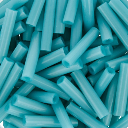 Бисер TOHO Bugle, размер 9мм, цвет #55 (Непрозрачный, бирюза), 10 грамм