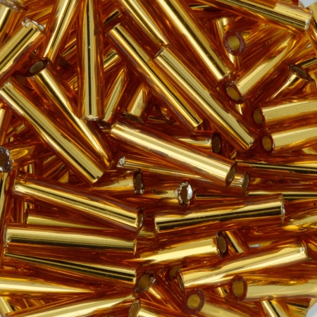 Бисер TOHO Bugle, размер 9мм, цвет #22C (Внутреннее серебрение, топаз), 10 грамм