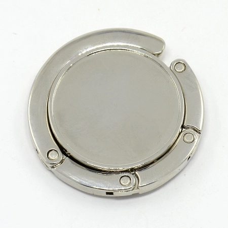 Держатель для сумки, 44х8мм, с платформой 31мм, базовый материал - оловянный сплав, стального цвета, 1 шт.