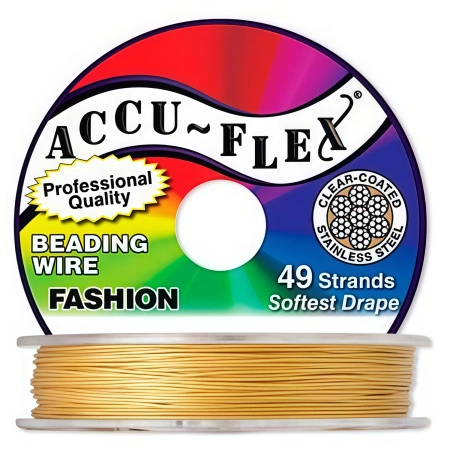 <p>Профессиональный ювелирный тросик Accu-Flex с нейлоновым покрытием. 49-жильный тросик премиум-класса. Благодаря большому количеству переплетенных между собой струн, этот тросик очень прочный и при этом мягкий. Оттенок может отличаться от фотографии и в разных поставках. Цена за катушку 100 футов (30.4 метра).</p>