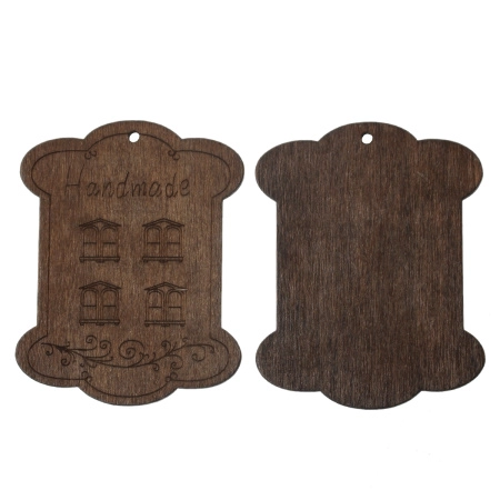 Карточка для демонстрации украшений, 69х54мм, Окошки, дерево, 2 шт.