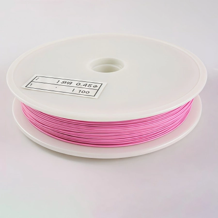 Тросик ювелирный, 0.45мм, цвет розовый, катушка, 50 метров