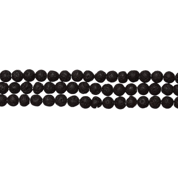 <p>Круглые каменные бусины из натуральной вулканической лавы (вулканического туфа), тонированной в черный цвет. Оттенок может отличаться от фотографии и в разных поставках. Диаметр отверстия около 0.5 мм. Могут немного отличаться по форме и размеру. Цена за низку, около 84 бусин. Низки формируются без проверки каждой бусины на дефекты.</p>