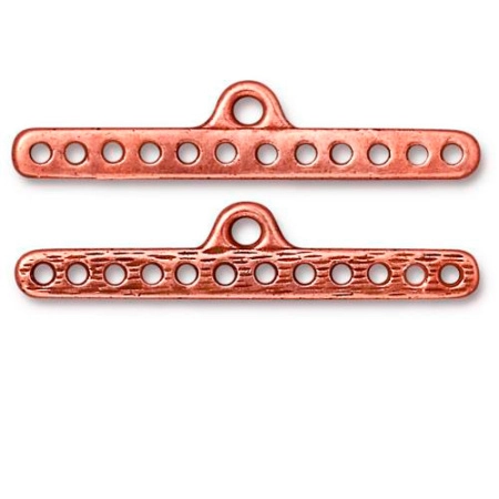 Соединитель-переходник, 37х8мм, TierraCast, на двенадцать отверстий, базовый материал - оловянный сплав, медный, 1 шт.