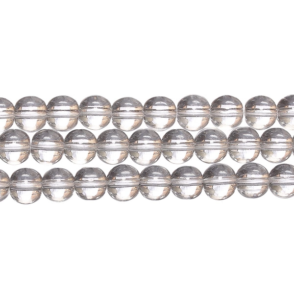 <p>Стеклянные бусины - гладкие шарики, цвет прозрачный белый. В низке около 40 бусин. Бусины могут незначительно отличаться по размеру и форме. Оттенок может немного отличаться от представленного на фото. Цена за низку, низки формируются без проверки каждой бусины на дефекты.</p>