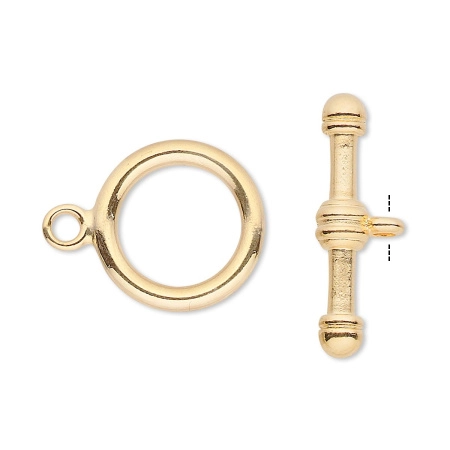 Застежка, 26х22мм, тогл, базовый материал - латунь, позолоченный, 1 шт.