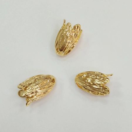 Конус, 16х11мм (внутренний размер 7мм), тюльпан, базовый материал - латунь, позолоченный, 1 шт.