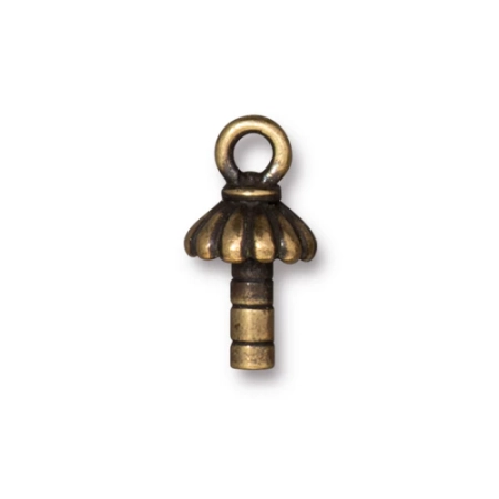 Держатель, 16х8.5мм, TierraCast, с бороздками, со штифтом, базовый материал - оловянный сплав, бронзовый с чернением, 1 шт.