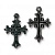 Подвеска, 27.5х18х4мм, TierraCast, Крест с королевскими лилиями, базовый материал - оловянный сплав, цвет матовый чёрный, 1 шт.