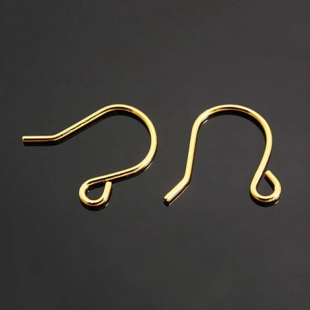 Швензы открытые, 13мм, Корея, лаконичные, базовый материал - латунь, позолоченные, 5 пар