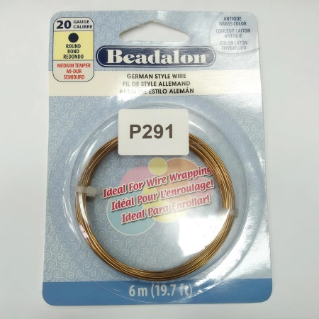 Проволока гибкая, 0.812мм, Beadalon, цвет античная латунь, моток, 6 метров