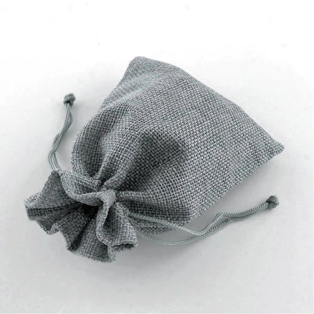 Мешочек из джутовой мешковины с добавлением синтетических волокон, 17.5х12.5см, серого цвета, 2 шт.