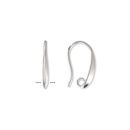 Швензы открытые, 16мм, элегантные со скрытой петелькой, базовый материал - латунь, посеребренные, пара