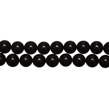 Бусины каменные, агат, черный, 8мм, 47 шт., низка <p>Круглые гладкие каменные бусины - натуральный тонированный черный агат. Бусины могут немного отличаться по размеру от заявленного. Длина низки примерно 38 см, в низке около 47 бусин, низки формируются без проверки каждой бусины на дефекты. Цена за низку.</p>