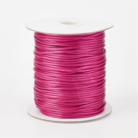 Шнур синтетический вощеный, полиэстеровый, около 0.5мм, малиновый, 10 метров