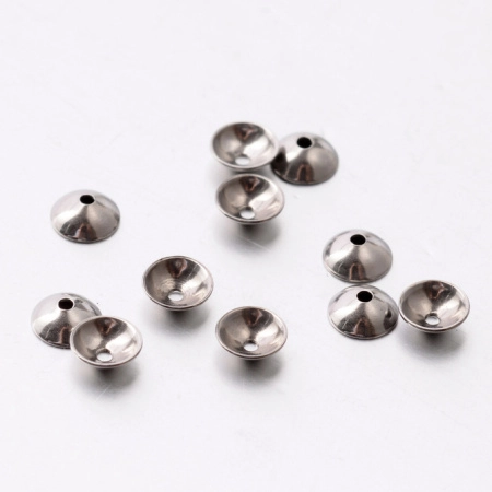 Шапочка для бусин (обниматель), 5х2мм, круглый, гладкий, базовый материал - нержавеющая сталь, без покрытия, 2 грамма