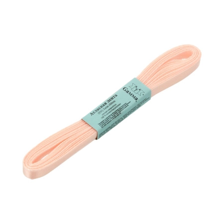Лента атласная, Gaммa, 6мм, светло-розовая №002, моток, 5 метров