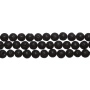 <p>Пористые круглые каменные бусины из натуральной вулканической лавы (вулканического туфа), тонированной в черный цвет. Диаметр отверстия около 0.8 мм. Могут немного отличаться по форме и размеру. Оттенок может отличаться от фотографии. Цена за низку, около 59 бусин. Низки формируются без проверки каждой бусины на дефекты.</p>