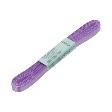 Лента атласная, Gaммa, 6мм, темно-сиреневая №034, моток, 5 метров