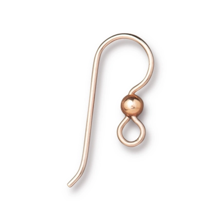 Швензы открытые, 16мм, TierraCast, базовый материал - латунь, розовое золото с шариком (rose gold filled), пара