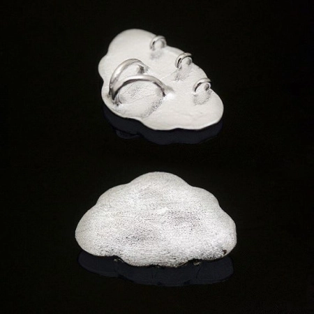 Коннектор, 17х11мм, Корея, Облако со скрытыми петельками, базовый материал - латунь, матовый родий, 1 шт. Коннектор, 17х11мм, Корея, Облако со скрытыми петельками, базовый материал - латунь, матовый родий, 1 шт.