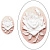 Камея акриловая, 25х18мм, роза, белая на розовом, 1 шт.