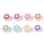 <p>Бюджетные плоские двусторонние бусины из акрила белого цвета с цветными смайликами (улыбающимися рожицами). Круглые бусины-подушечки размером примерно 7*3.5-4 мм, диаметр отверстия - около 1.1 мм. Отлично сочетаются с бусинами-буквами, подходят для создания браслетов, чокеров, брошей, тегов. Оттенок может отличаться от фотографии и в разных поставках. В наборе могут быть не все цвета, представленные на фотографии, также могут попадаться цвета, не представленные на фотографии. Цена за упаковку 30 грамм (около 220 бусин, фасуются без проверки на дефекты и без подбора по цвету).</p>