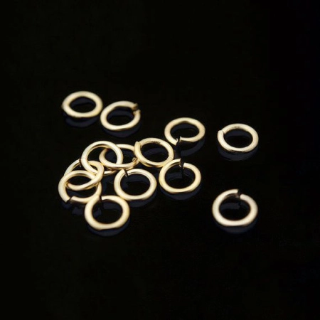 Соединительное колечко, 4.5мм (толщина 0.75мм, внутренний размер 3мм), Корея, базовый материал - сталь, матовое позолоченное, 1 грамм