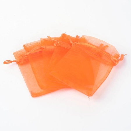 Мешочек из органзы, 9х7см, ярко-оранжевый с оранжевой ленточкой, 20 шт. Мешочек из органзы, 9х7см, ярко-оранжевый с оранжевой ленточкой, 20 шт.