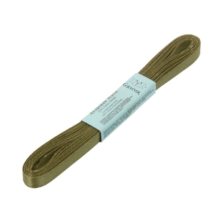 Лента атласная, Gaммa, 6мм, темный хаки №144, моток, 5 метров Лента атласная, Gaммa, 6мм, темный хаки №144, моток, 5 метров