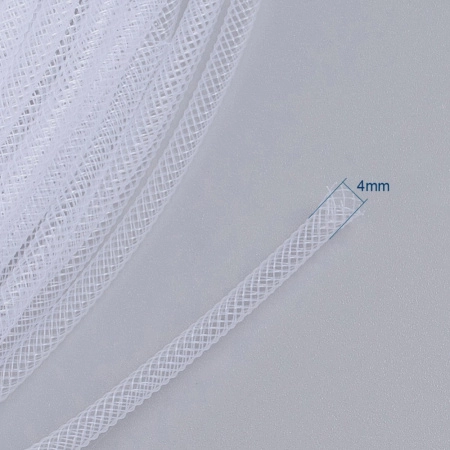 Бижутерная сетка-рукав, 4мм, белая, 15 метров