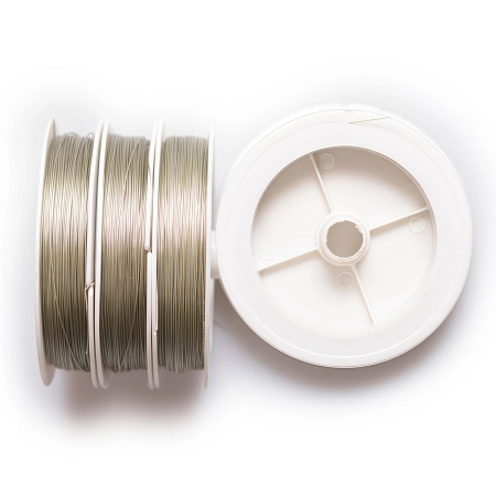 Тросик ювелирный, 0.45мм, цвет светло-оливковый, катушка, 50 метров