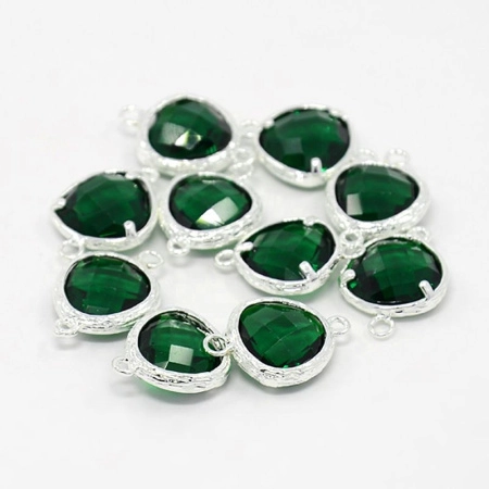 Коннектор, 18х13х6мм, триллиант Изумруд (стекло), базовый материал - латунь, посеребренный, 1 шт. УЦЕНКА Коннектор, 18х13х6мм, триллиант Изумруд (стекло), базовый материал - латунь, посеребренный, 1 шт. УЦЕНКА