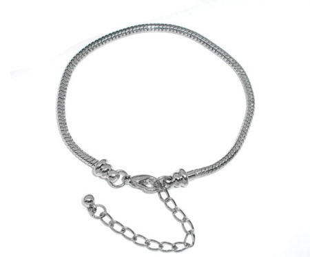 Цепочка для браслета в стиле Пандора, 3мм, базовый материал - медь, стального цвета, 20 см, готовая, 1 шт. Цепочка для браслета в стиле Пандора, 3мм, базовый материал - медь, стального цвета, 20 см, готовая, 1 шт.